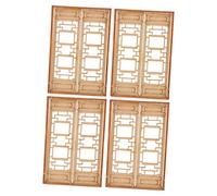 COOPHYA 4pezzi Miniature Chinese Architecture Models Wooden Window Decor for Dollhouse Table Activities Design Per Decorazioni Miniature e Accessori Per Giocattoli