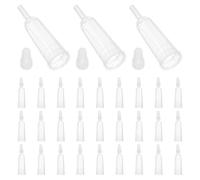 COOPHYA 50 pezzi Applicatori per Ampolle in Trasparente Tpe Beccucci Dosatori Liquidi Curvi Antigoccia per Flaconi Sostituzione Precisa e Protettiva per Mani