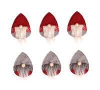 COOPHYA 6pezzi Portaposate Natalizie in Feltro con Modelli con Cappello Rosso e Grigio Decorazione Creativa per Tavola di Natale con Tema Fiaba e Design Nordico