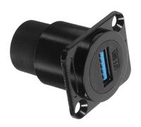 COOPHYA Adattatore USB 3.0 Montaggio a Pannello Nero in PC e Metallo, Compatibile USB 2.0, Connettore Dati Passante per Installazioni Fisse