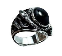 COOPHYA Anello Serpente Nero in Ferro Lavorazione Fine, Resistente e Non Si Deforma, Accessorio di Gioielleria alla Moda per Donne, per Party e Dance