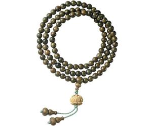 COOPHYA Bracciale da Donna in Legno di Sandalo Perline 108, Stile Chic e Avvolgente, Adatto per Yoga e Uso Quotidiano, Può essere Indossato come Collana