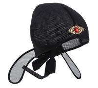 COOPHYA Cappello Tradizionale Cinese Nero da Uomo per Performance e Halloween, Materiale Abs e Rete, Taglia 56-57cm, Stile Vintage e Storico