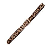 COOPHYA Cintura con Stampa Leopardo da Donna Lunghezza Regolabile e Texture Realistica, Elegante alla Moda per Uso Quotidiano e Feste, 105 Cm Gialla