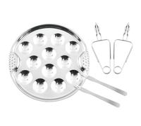 COOPHYA Fattura per Servire Escargot Set di 5 Piatti per Lumache in Inossidabile e Forchetta, Design Unico, Multi-fori
