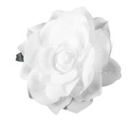 COOPHYA Fermaglio per Chioma e Spilla 2 in 1 Fiore di Rosa Bianco e Metallo, Design Raffinato e Confortevole, per Matrimoni e Picnic Estivi