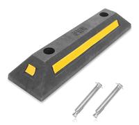 COOPHYA Fermaruota per Parcheggio Auto in Gomma Resistente Nastro Riflettente, Blocco Ruota per Garage, Accessori Arresto Ruota per Box Auto, Cordolo Anti Pressione Nero