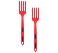 COOPHYA Forchetta per Pasta in Silicone Rosso 2 Pezzi Resistente al Calore Antiscottatura Utensile da Cucina Flessibile e Pratico per Spaghetti