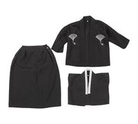 COOPHYA Kimono Tradizionale Giapponese per Ragazzo Nero Morbido Design Delicato e Struttura Semplice, per Cosplay e Uso Quotidiano