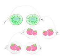 COOPHYA Maschera Occhi Rinfrescante per 3 Pezzi in Pvc Riutilizzabile Effetto Freddo Leggera e Decorativa per Hotel e Protezione Dalla Luce Stili multipli