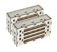 COOPHYA Modello di Casa in Legno 2 Pezzi Design Moderno Incompleto per Decorazione Desktop e Spazio Abitativo Supporta Apprendimento Interattivo
