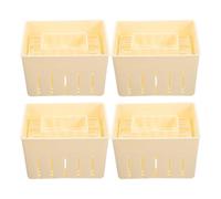 COOPHYA Pressa per Formaggio e Tofu Preparazione di Formaggi Freschi 4 in Plastica Beige, Facile da Pulire e Impugnatura Comoda, per Domestico