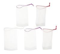 COOPHYA Sacchetti per Sapone 5 Pezzi Rete Schiumogena Esfoliante Portasapone Coulisse per Pulizia Viso e Corpo Confezione Resistente per Uso Duraturo e Comodo in Bagno Colore Casuale