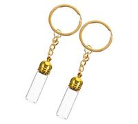 COOPHYA Set 2 Pezzi Bottiglie di Profumo Ricaricabili in Vetro Trasparente con Tappo di Sicurezza e Portachiavi, Flaconi da Viaggio per Oli Essenziali e Profumi, per Uso Quotidiano