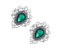 COOPHYA Set 2 Spille Brooch Vintage per Donne e Ragazze in Lega di Zinco e Acrilico Verde, Accessorio Decorativo Unico per Abiti e Occasioni Speciali come Anniversari