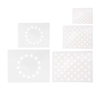 COOPHYA Set 5 Pezzi Stencil Stella a 5 Punte in Pet Bianco per Decorazioni Parete e Legno, Modelli Riutilizzabili per Creare Opere d'Arte la Festa Dell'indipendenza