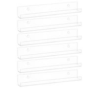 COOPHYA Set 6 Pezzi Scaffali Galleggianti in Acrilico Trasparente per Vinili da Parete, Espositore Moderno e Minimalista per Porta CD Facile Manutenzione