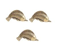 COOPHYA Set da 3 Pezzi di Ciondoli Portachiavi in Ottone a Forma di Carpa Vintage, Facile da Usare e Conservare, per Decorazioni Appese e Creazioni Fai da Te