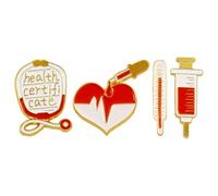 COOPHYA Spille Smaltate a Tema Medico in Lega Facili da Agganciare Set 4 Spille da Giacca Eleganti e Retrò Perfette per Regali a Infermieri e Amici in Occasione Speciale