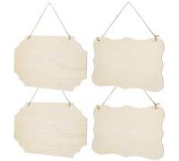 COOPHYA Targhette in Legno Grezzo 4 Pezzi da Decorare per Addobbo Natalizio Porta e Decorazioni Casa, Forma Elegante, Possono essere Dipinte e Incollate