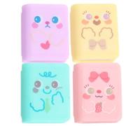 COOPHYA Temperamatite Manuale Piccolo Portatile in Plastica Set da 4 Pezzi Design Cartone Animato, Affilatura Regolabile e Studenti Uso Scolastico Stili multipli