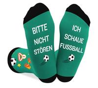Coopyin Calcio regalo per uomini e donne, calzini da calcio divertenti per regali di Natale e di compleanno, Verde e nero, 35-46