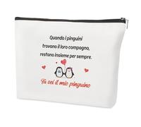 Coopyin Regalo San Valentino per Lei Regali Penguin Regalo Anniversario Matrimonio Natale Compleanno Festa della Mamma Pasqua Amore Regali per Fidanzata Moglie Coppia Originali Utile Trousse Trucchi