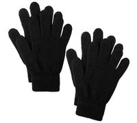 Cooraby 2 paia di guanti magici invernali classici in maglia calda guanti accessori per uomo, donna o adolescente (colore nero, grande), Nero , M