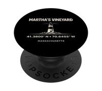 Coordinate del faro di Marthas Vineyard Massachusetts PopSockets PopGrip Adesivo