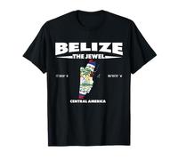 Coordinate della mappa del Belize, bandiera del Belize, soprannome del Belize Maglietta