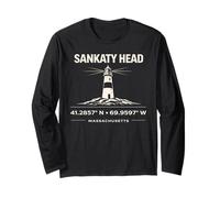 Coordinate Sankaty Head Lighthouse Massachusetts Maglia a Manica