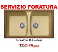 Coordinato Borgogna Terra di Francia Lavello 86x50 2 vasche Miscelatore Roma