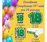 Coordinato Compleanno 18 anni per 24 persone