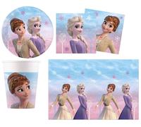 Coordinato Festa FROZEN con Anna ed Elsa - Piatti Bicchieri Tovaglioli Tovaglia