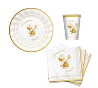 Coordinato feste tavola COMUNIONE e CRESIMA - ORO - piatti bicchieri tovaglioli