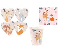 Coordinato feste tavola PRETTY FOREST piatti bicchieri tovaglioli 32 pz