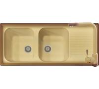 Coordinato lavello Provenza cm 116 x 50 2 vasche con gocciolatoio e miscelatore Latina Made in Italy