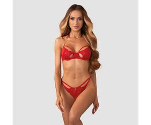 Coordinato reggiseno e perizoma aperto Obsessive Matildea - 2pcs crotcheless