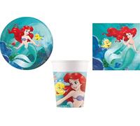 Coordinato tavola festa Ariel SIRENETTA Disney - piatti, tovaglioli, bicchieri
