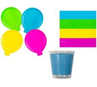 Coordinato tavola SAGOMA PALLONCINI multicolor piatti bicchieri tovaglioli