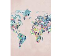 Coordonne Carta da parati panoramica Diversity Map - Peach