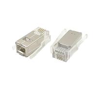 Coorle Spina modulare 4P4C maschio RJ9 SDL 2 maniglie Shield per cavo 20PCS