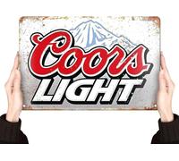 Coors Light Beer Signs Man Cave Decor | Insegne in metallo vintage | Garage Retro Home Decor | Poster da parete divertente cose interessanti per casa, negozio, camera, caffè, 20 x 30 cm