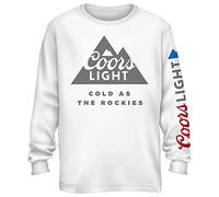 Coors Light Camicia da Uomo Miller - Coors As Cold As The Rockies Beer Logo Camicia a Maniche Lunghe, Bianco, S