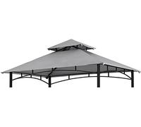 COOSHADE Griglia di ricambio per gazebo da esterno, a doppio livello, copertura superiore adatta per modello L-GZ238PST-11 (grigio)
