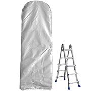 COOSOO Copertura per scala pieghevole, impermeabile, antipolvere, in tessuto di poliestere con coulisse, per scale pieghevoli, per interni ed esterni, uso domestico, molteplici usi, argento, 50 x 6,5