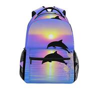 COOSUN Delfini che saltano Casual Daypack sacchetto di scuola dello zaino di viaggio Jumping Dolphins2