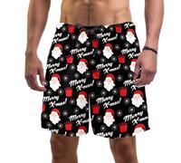 coosun Pantaloncini da spiaggia da uomo con renna di Natale, ad asciugatura rapida, taglia S, Albero di Natale Babbo Natale Renna, S