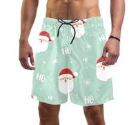 coosun Pantaloncini da spiaggia da uomo con renna di Natale, ad asciugatura rapida, taglia S, Babbo Natale, M