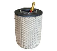 COOTAB COOLER TABLE Tavolino Londra con radiatore integrato in acciaio inox, Ø 34 x 50 cm, funzionale tavolo lounge 3 in 1, resistente alle intemperie e ai raggi UV, colore: champagne/nero